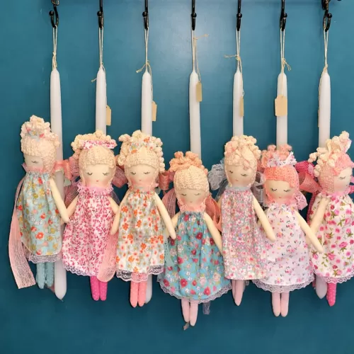 Πασχαλινή Λαμπάδα με Κούκλα Χειροποίητη